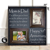 Picture Frame for 50th Anniversary, Gold Anniversary Gift, Anniversary Gifts for parents, 25th Anniversary 20x20