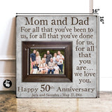 Personalized 50th Anniversary Gifts For Parents, Golden Anniversary, Wedding Anniversary Picture Frame,