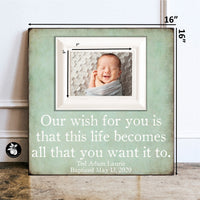 Our Wish For You, First Birthday Boy Gift Picture Frame, Adoption Gifts, Godson Gift, Goddaughter Gift, Confirmation Gifts for Girls Baptism Gift for Baby Boy
