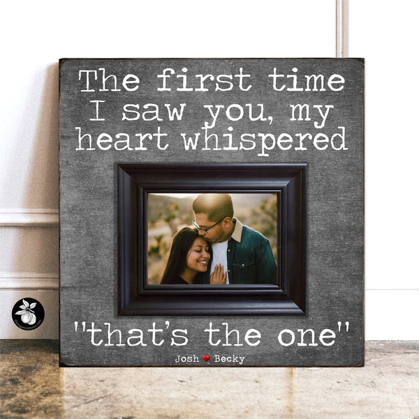 Valentines Gift for Boyfriend or Husband, Romantic Valentines Day Gift for Him Picture Frame, Anniversary Gift, The First Time I Saw You,
