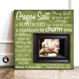 May God Grant You Always A Sunbeam To Warm You, Irish Blessing Sign with Picture Frame, Baby Name Sign for Baptism Gift Boy or Girl, Christening Gifts for Godson or Goddaughter 16x16