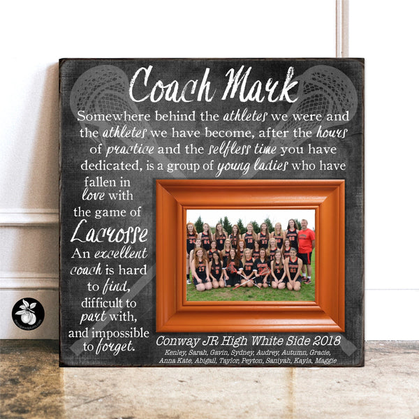 Personalized Lacrosse Coach Gift, Field Hockey Coach Picture Frame, Coach Thank You Gift, 16x16 The Sugared Plums Frames
