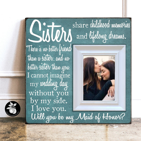 Will You Be My Bridesmaid or Maid of Honor Picture Frame, Bridesmaid Proposal Gift,Bridesmaid Thank You Gift, Wedding Party Gift Idea 16x16