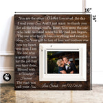 Mother of the Groom Gift Picture Frame, Mother In Law Gift from Bride, Wedding Day Thank You Gift for Mom, Parents Wedding Gift, 16x16