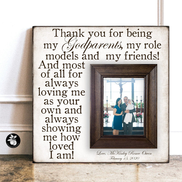 Godparent Gift, Thank You Gift For Godparents, Will You Be My Godparents, Personalized Photo Frame, Godparent Proposal, Baptism Gift 16x16