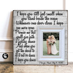 Mother of the Bride Gift from Daughter, Parents Wedding Gift, Mom Gift from Daughter, I Hope You Dance, Mothers Day Frame 16x16