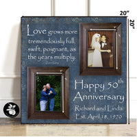 Then and Now 50th Anniversary Gifts for Parents, 50th Anniversary Decorations, Gifts for Grandparents, 60th Wedding Anniversary Gifts, 20x20