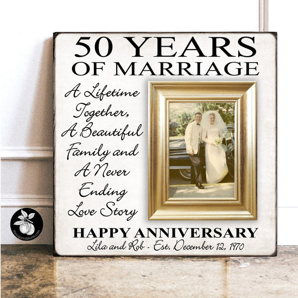 Custom 50th Anniversary Gift for Parents, Personalized Gold Anniversary, 25th Anniversary Gift, A Lifetime Together 16x16