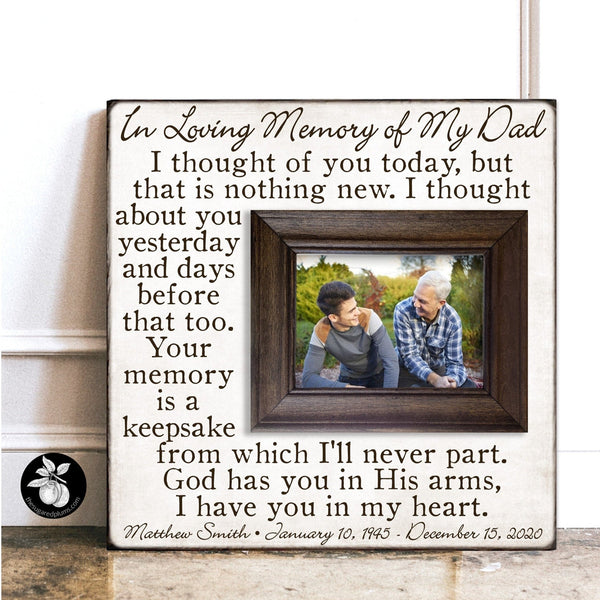 Loss of Father Gift, Memorial Picture Frame, I Thought of You Today, 16x16 The Sugared Plums Frames