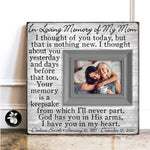Loss of Mother Gift, Memorial Picture Frame, I Thought of You Today, Sympathy Gift, Mom Bereavement Condolence Keepsake, 16x16