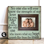 Personalized New Baby Boy Gift Picture Frame, No one else will ever know the strength of my love for you Baptism Gift for Goddaughter 16x16