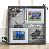 Soccer Coach Gift, Personalized Picture Frame With Name, End of Season Gift, Coach Appreciation Gifts, Coach Retirement Gift Ideas 20x20