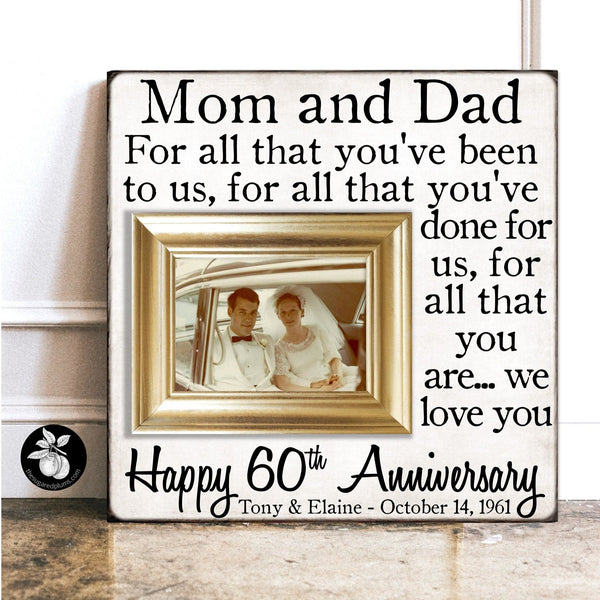 60th Wedding Anniversary Gifts for Parents, Diamond Anniversary Gift, Photo Gifts for Grandparents 16x16