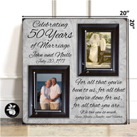 Then and Now Picture Frame, 50th Anniversary Gift, Gold Anniversary, Gifts for parents, 25th Anniversary, Anniversary Frame 20x20