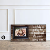 Unique Christmas Gift Idea for Grandparents, Personalized Wood Picture frame for Grandma and Grandpa, I'm as Lucky as Can Be, 8x20