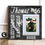 Personalized Senior Night Football Picture Frame, Sports Team Gift, Custom Gifts for Graduating Senior, 16x16