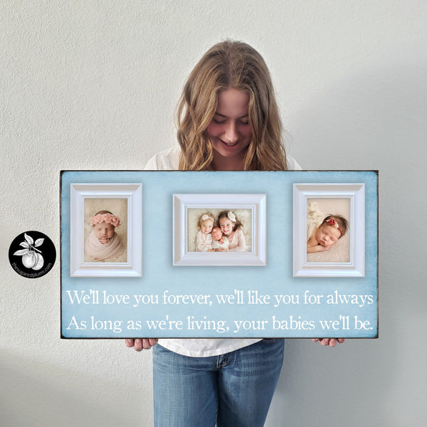 We'll Love You Forever Picture Frame, Personalized Mother's Day Gift for Mom, Christmas Gifts for Grandma, 16x30 The Sugared Plums