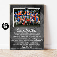 Personalized Baseball Coach Gift Ideas Picture Frame, Thank You Gifts for Coaches, End of Season Gift, Coach Retirement Gift, 9x12