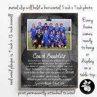 Personalized Soccer Coach Gift Ideas Picture Frame, Thank You Gifts for Coaches, End of Season Gift, Coach Retirement Gift, 9x12