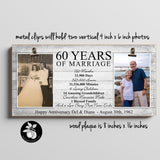 60th Anniversary Gift for Parents, Then and Now Picture Frame, Gift for Parents Diamond Anniversary, Double Picture Frame