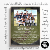 Personalized Softball Coach Gift Ideas Picture Frame, Thank You Gifts for Coaches, End of Season Gift, Coach Retirement Gift, 9x12