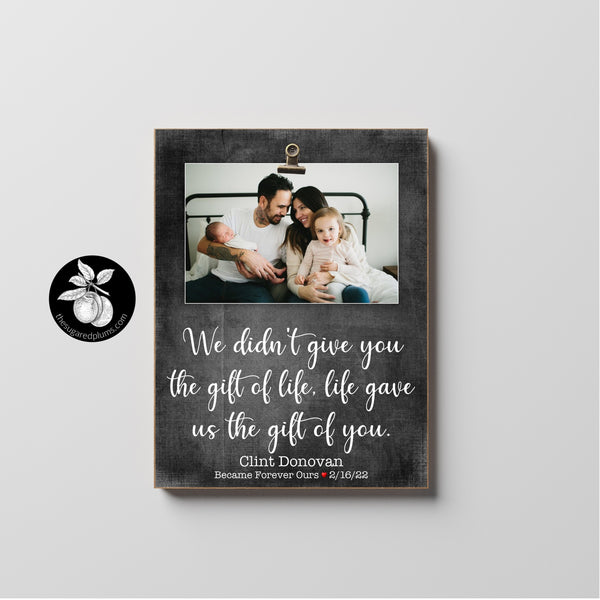 Personalized Adoption Gifts, Gotcha Day Picture Frame, Adoption Day, New Parent Gift, Adopting Baby Gift, New Dad or Mom 9x12