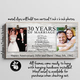 30th Anniversary Gift for Parents, Then and Now Picture Frame, Wedding Gift for Parents Pearl Anniversary Double Picture Frame