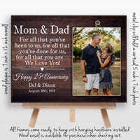25th Anniversary Gifts for Parents Picture Frame, Golden Anniversary Gifts, Grandparents Wedding Anniversary Party, Clip Frame