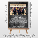 Personalized Bowling Coach Gift Ideas Picture Frame, Thank You Gifts for Coaches, End of Season Gift, Coach Retirement Gift, 9x12