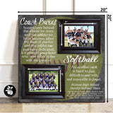 Personalized Softball Coach Gift, End of Season Picture Frame, Coach Appreciation Gifts, Unique Coach Retirement Gift Ideas 20x20
