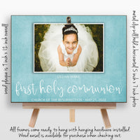Girl First Holy Communion Gift. Personalized Picture Frame, Gift from Godparents for Godchild, Unique Confirmation Gift Idea