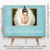 Girl First Holy Communion Gift. Personalized Picture Frame, Gift from Godparents for Godchild, Unique Confirmation Gift Idea