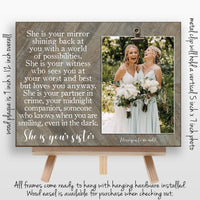 Personalized Bridesmaid Gift for Sister, Maid of Honor Gifts, She Is Your Mirror