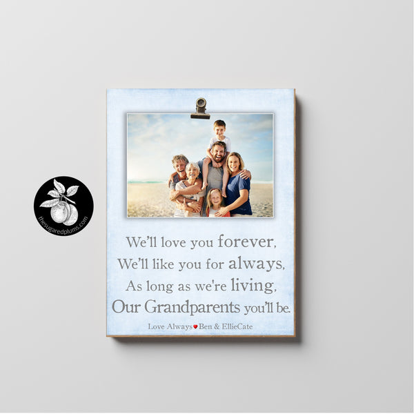 I'll Love You Forever Picture Frame, Gift for Grandma or Grandpa, Mother's Day Gift Ideas, Custom Baby Shower Present, Christmas Present