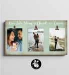 Personalized Wedding Gift for Couple, Custom Engagement Picture Frame, First Anniversary Gift Idea, Our Love Story, Met Engaged Married