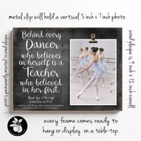Dance Teacher Gifts Frame, Dance Recital Gift from Students, Ballet or Tap Teacher Appreciation Gift, Behind Every Dancer