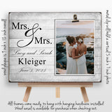 Mrs. & Mrs. - Custom Lesbian Couple Frame, Lesbian Wedding Gift, Lesbian Anniversary Gift, Personalized LGBT Engagement Gift, Gay Photo, Mrs and Mrs